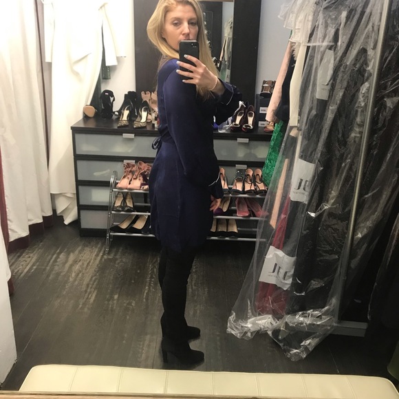 Navy Satin Dress - Picture 4 of 4